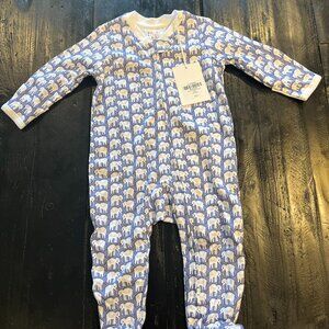 Roller Rabbit Hathi Zipper Footie - 6-9 months
